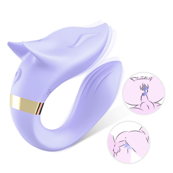 Сиреневый вибромассажер для пар с пультом ДУ Сиреневый вибромассажер для пар с пультом ДУ