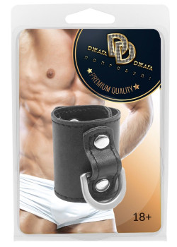 Черный бандаж на пенис и мошонку с D-образным кольцом Черный бандаж на пенис и мошонку с D-образным кольцом