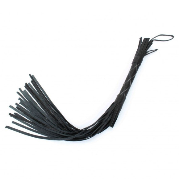 Аккуратная чёрная плетка из натуральной кожи - 60 см. Аккуратная чёрная плетка из натуральной кожи - 60 см.