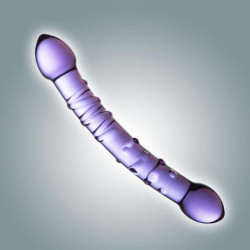 Фиолетовый фаллоимитатор из стекла - 19 см. Фиолетовый фаллоимитатор из стекла - 19 см.