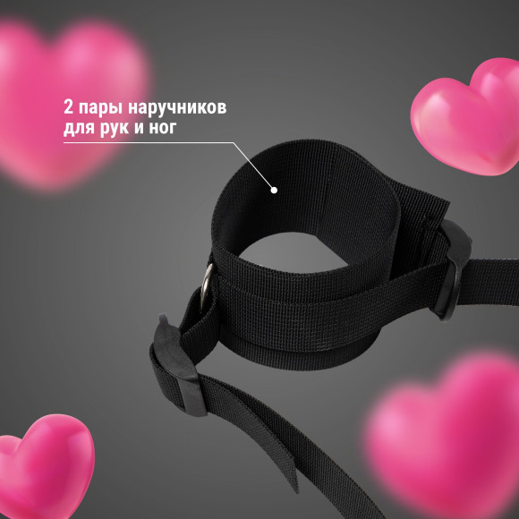Черный комплект строп для фиксации на кровати Черный комплект строп для фиксации на кровати