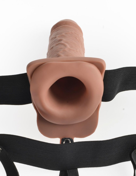 Кофейный перезаряжаемый вибрострапон 7 Hollow Rechargeable Strap-on with Balls - 20,3 см. Кофейный перезаряжаемый вибрострапон 7 Hollow Rechargeable Strap-on with Balls - 20,3 см.