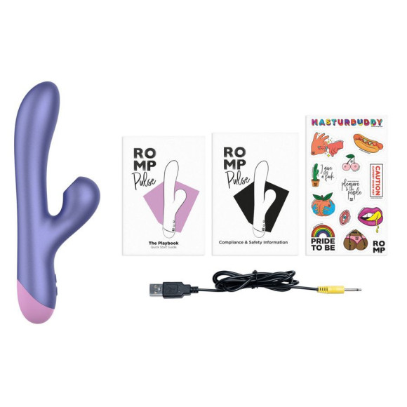 Сиреневый вибратор Romp Pulse с бесконтактной клиторальной стимуляцией - 22 см. Сиреневый вибратор Romp Pulse с бесконтактной клиторальной стимуляцией - 22 см.
