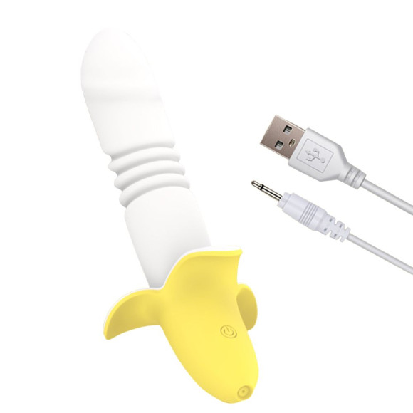 Мощный стимулятор в форме банана с возвратно-поступательными движениями Banana - 19,3 см. Мощный стимулятор в форме банана с возвратно-поступательными движениями Banana - 19,3 см.