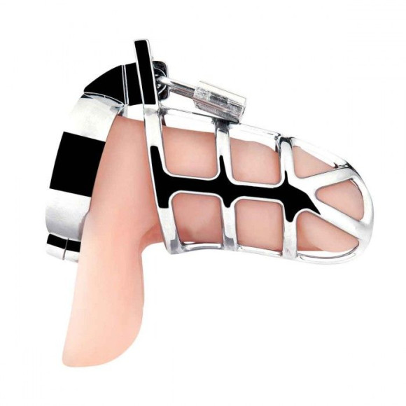 Серебристая металлическая клетка для члена с замком Enslave Cock Cage Серебристая металлическая клетка для члена с замком Enslave Cock Cage