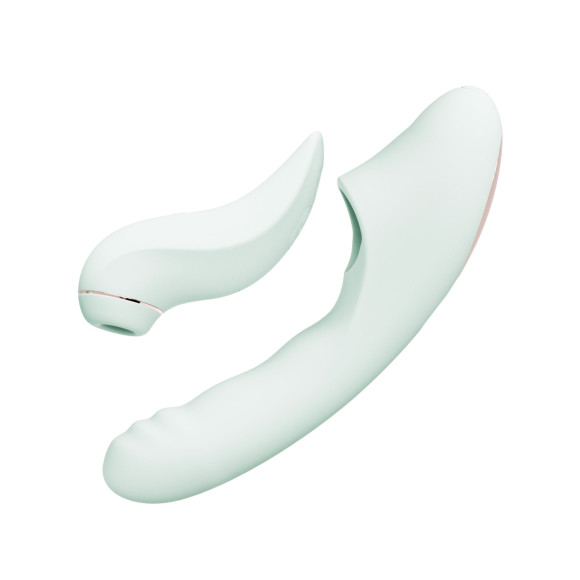 Мятный вибратор-кролик из 2 частей Fatima - 19 см. Мятный вибратор-кролик из 2 частей Fatima - 19 см.