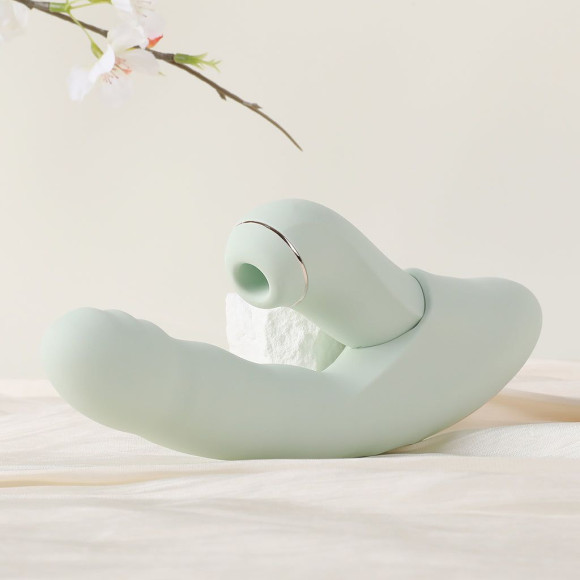 Мятный вибратор-кролик из 2 частей Fatima - 19 см. Мятный вибратор-кролик из 2 частей Fatima - 19 см.