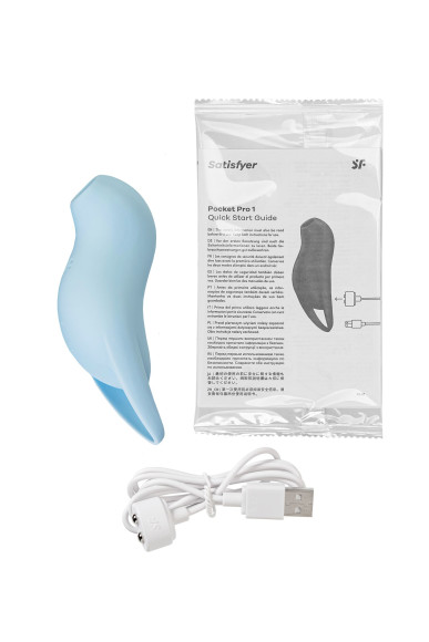 Голубой вакуум-волновой стимулятор клитора с вибрацией Pocket Pro 1 Голубой вакуум-волновой стимулятор клитора с вибрацией Pocket Pro 1
