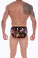 Черные трусы-брифы с блестящим принтом в виде надписей и губ Черные трусы-брифы с блестящим принтом в виде надписей и губ