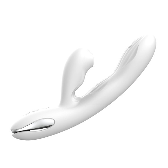 Белый вибратор-кролик Eria с вакуумной стимуляцией, функцией tapping и нагревом - 21,5 см. Белый вибратор-кролик Eria с вакуумной стимуляцией, функцией tapping и нагревом - 21,5 см.