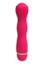 Розовый силиконовый вибратор с бутоном-головкой - 18 см.